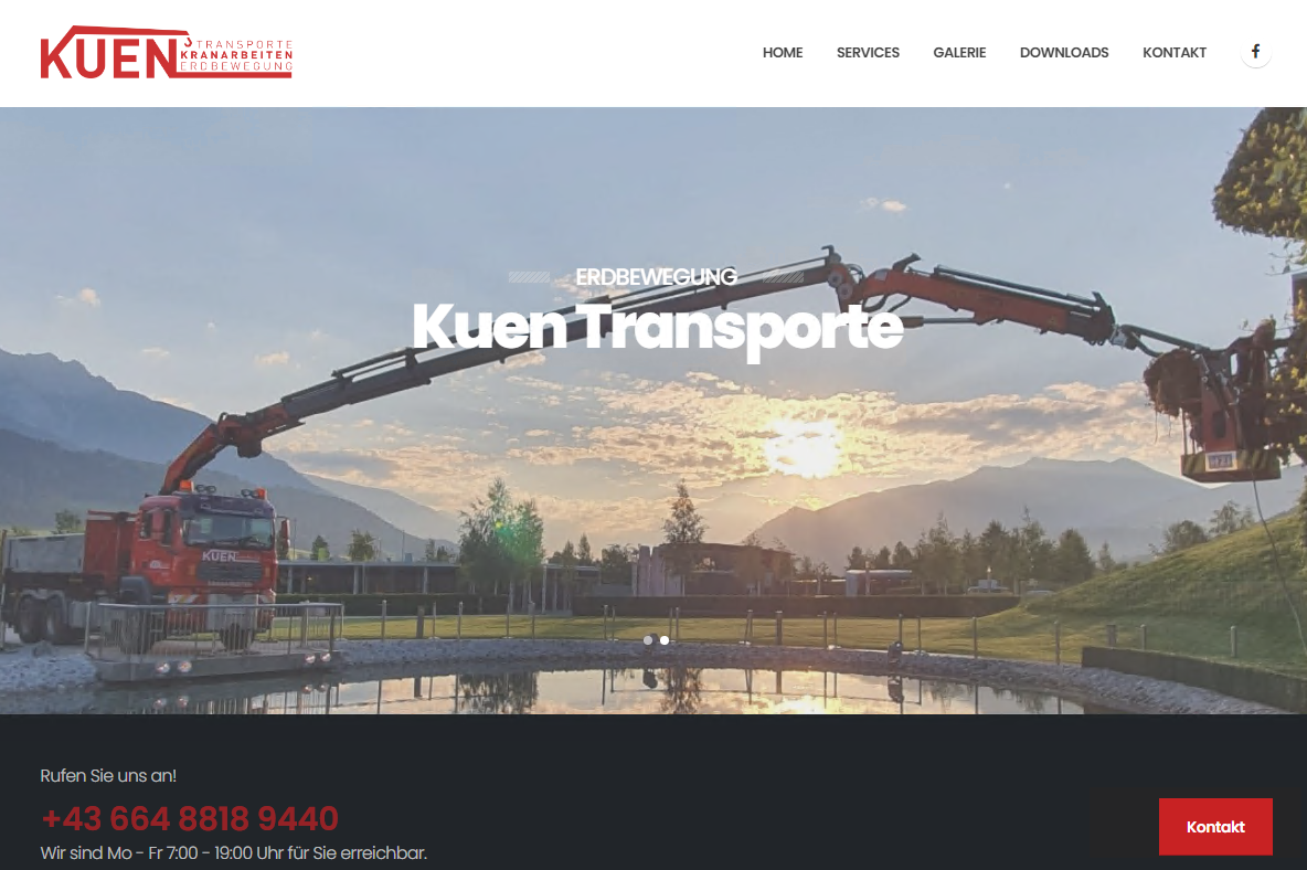 Kuen Kranarbeiten - Transporte - Erdbewegung